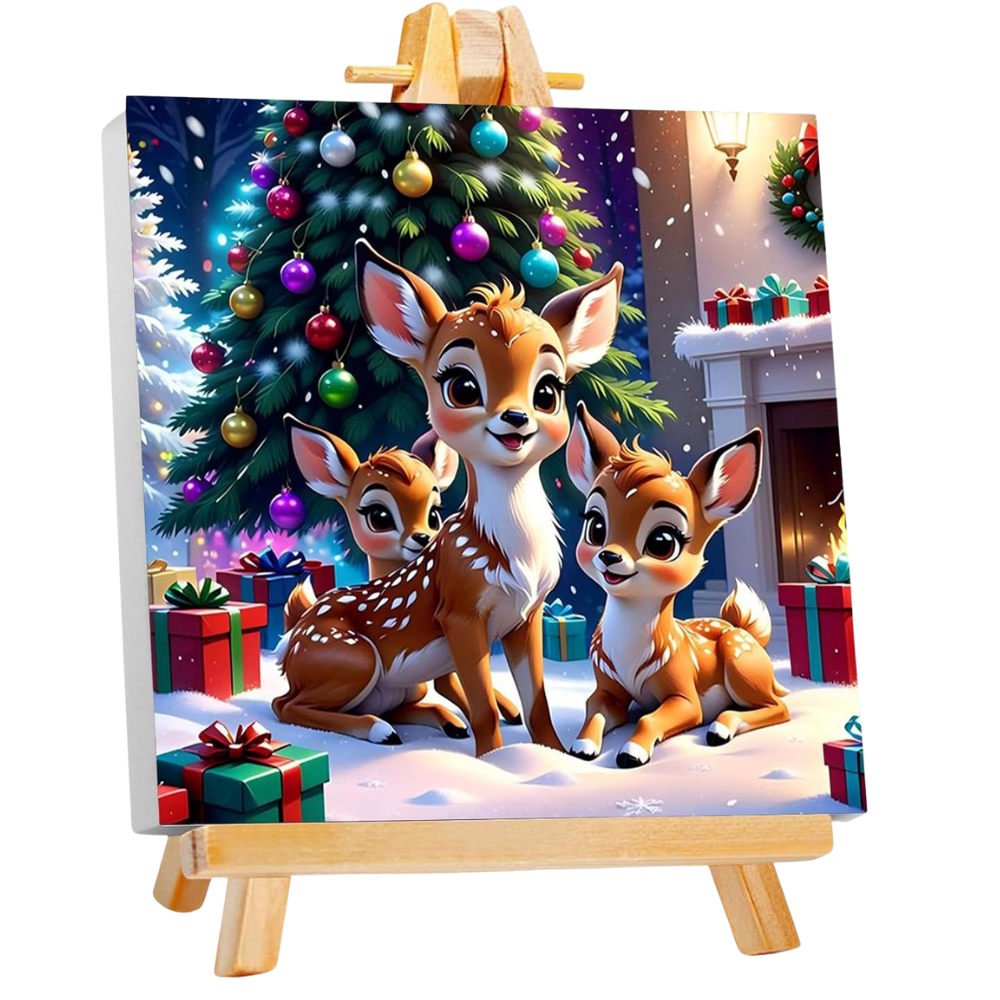 Christmas Paint by Numbers Kit with Frame and Easel
