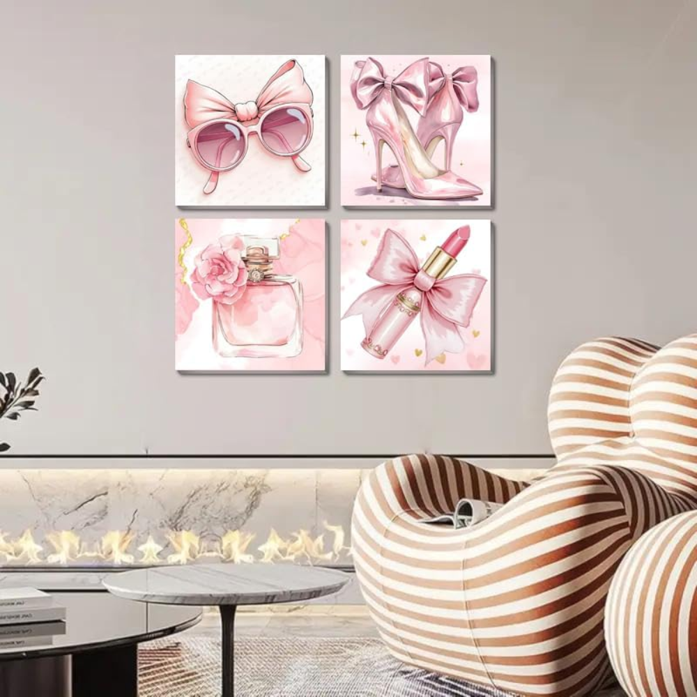 4 Pack Framed DIY Paint by Numbers Kit for Adults Beginner