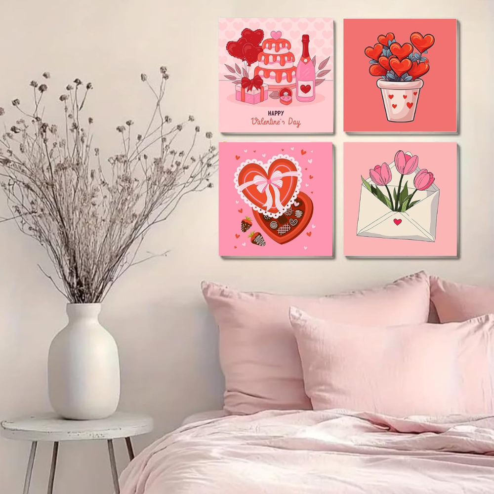 [Copy]4 Pack Framed DIY Paint by Numbers Kit for Adults Beginner