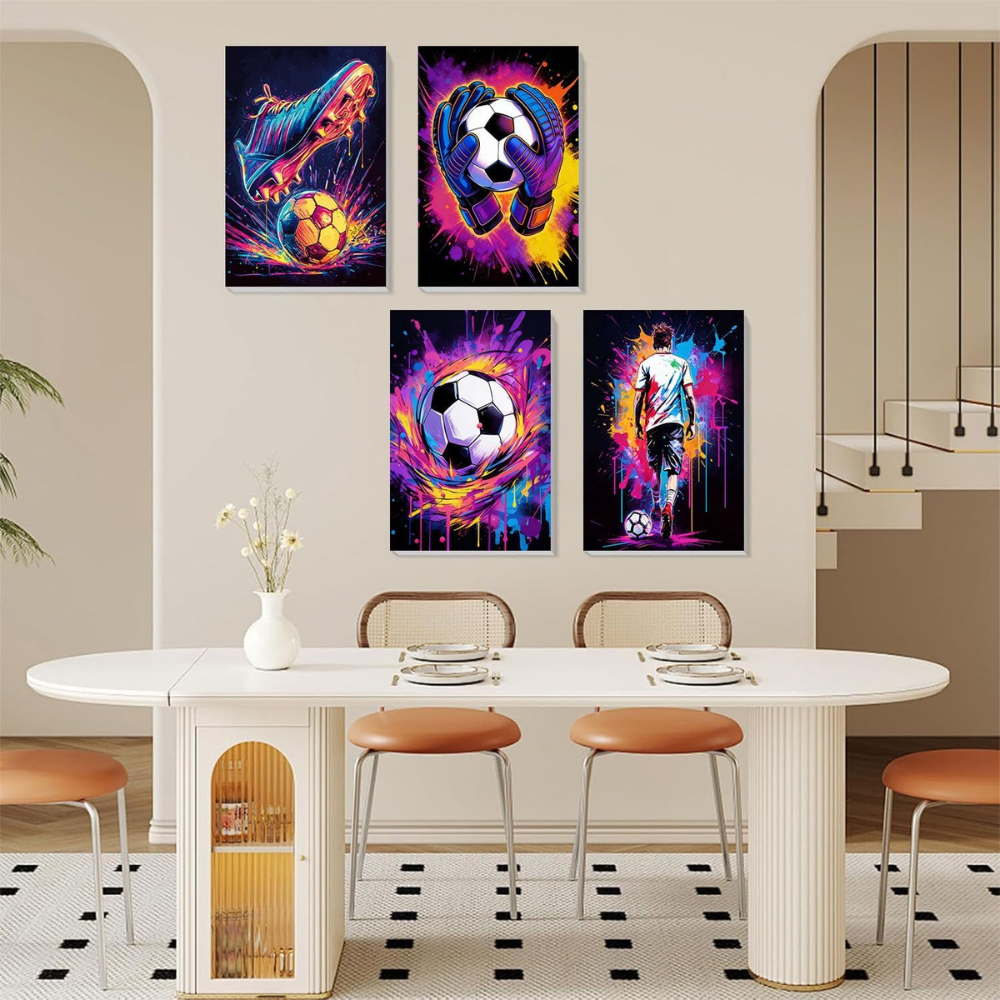 FIFA2026 Football 4 Pack DIY Soccer Canvas Art Painting Set For Adult