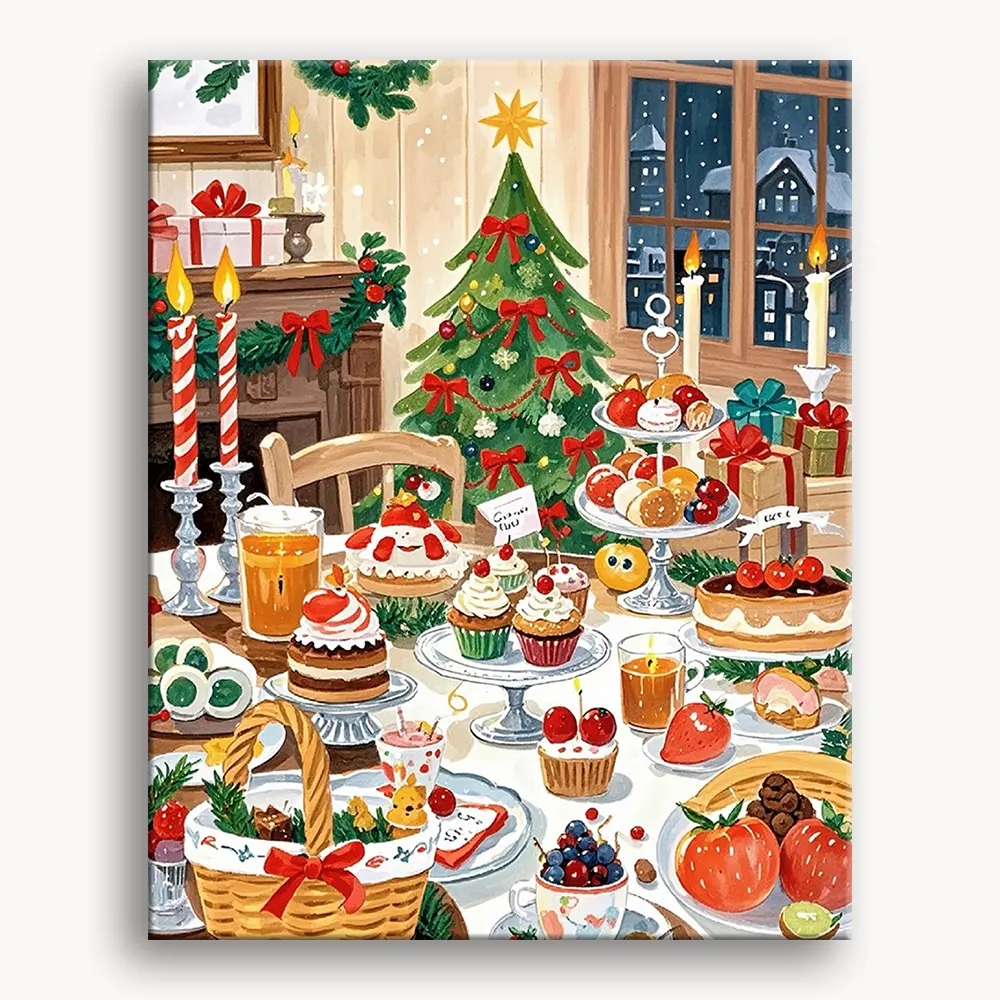 Christmas Paint by Number Kit Number Kit Canvas Art Painting Kits for Beginners