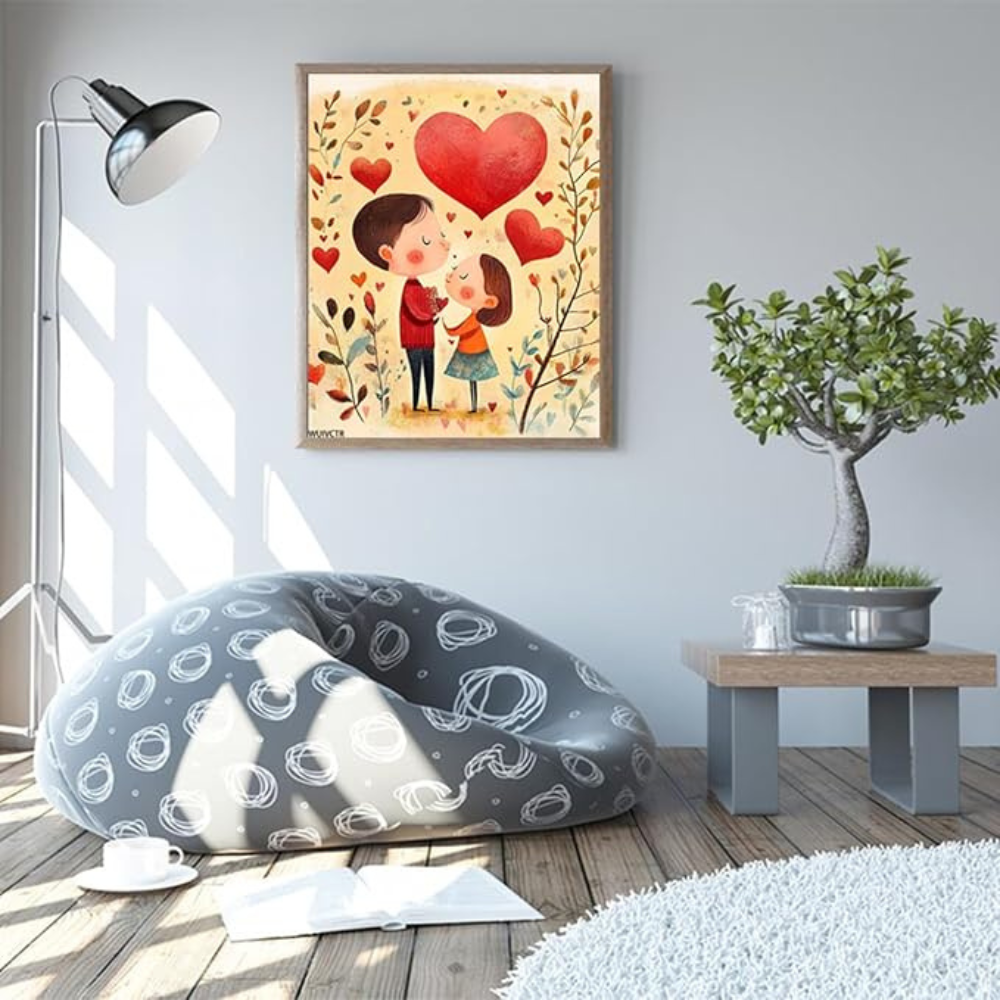 No Frame Paint by Numbers for Adults, Valentine Love Art 16x20