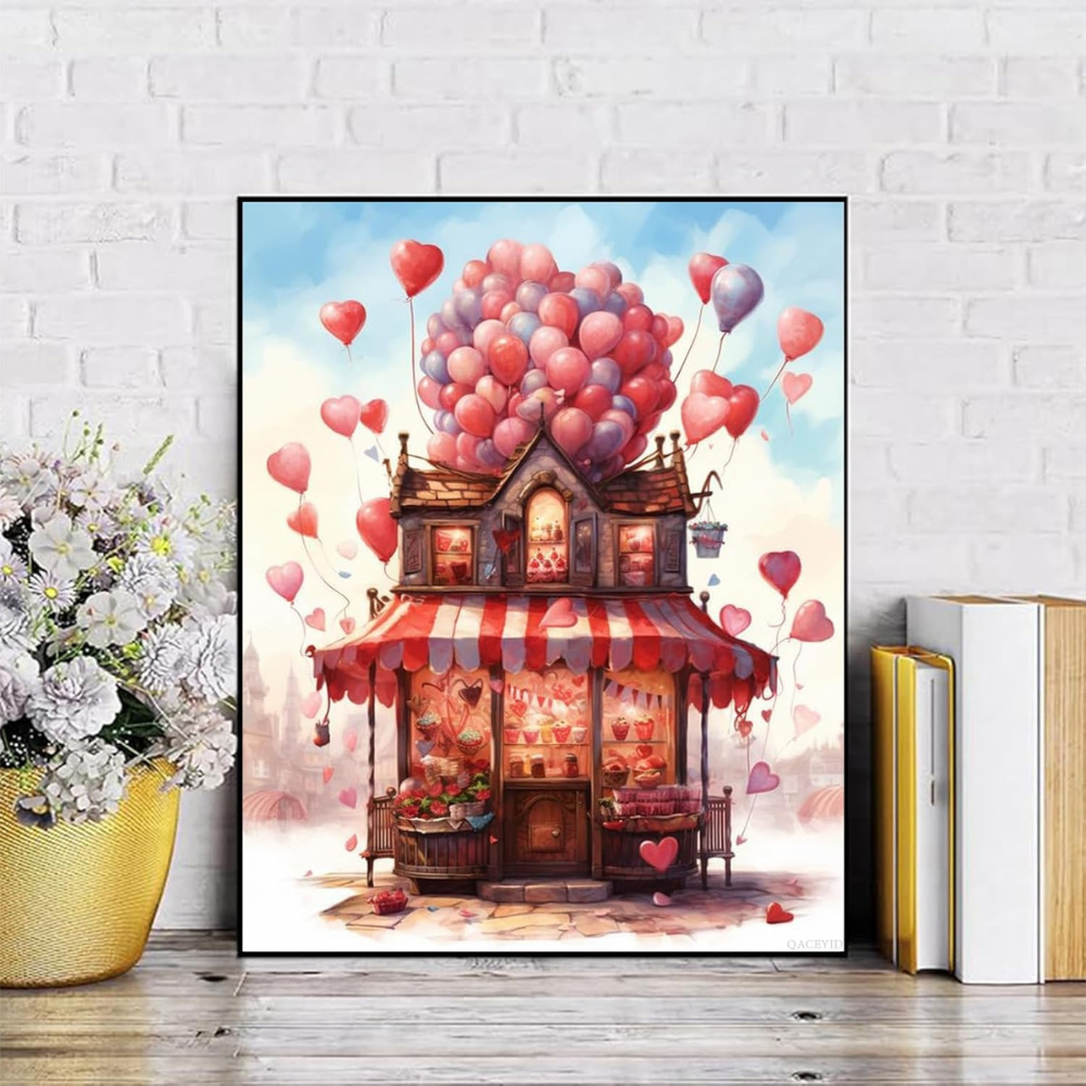 Valentine Paint by Numbers for Adults, Love Canvas Art Kit 16x20