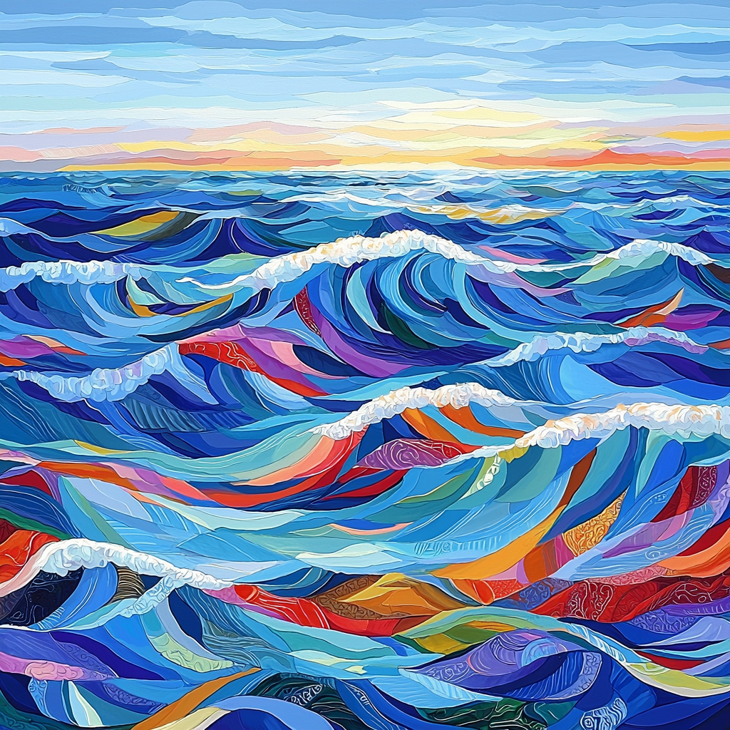Bridget Riley Inspired Prismatic Waves Numbered Painting Kits