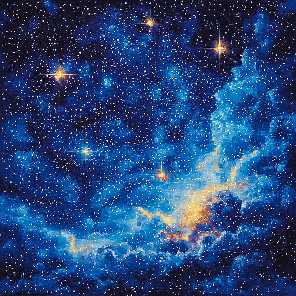 Georges Seurat Inspired Starry Night Harmony Paint By Number