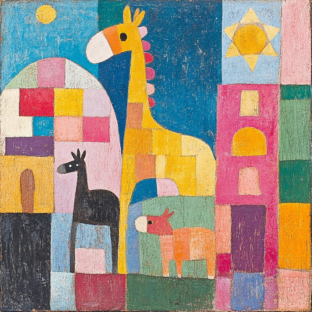 Paul Klee Inspired Whimsical Animals Numbered painting kits
