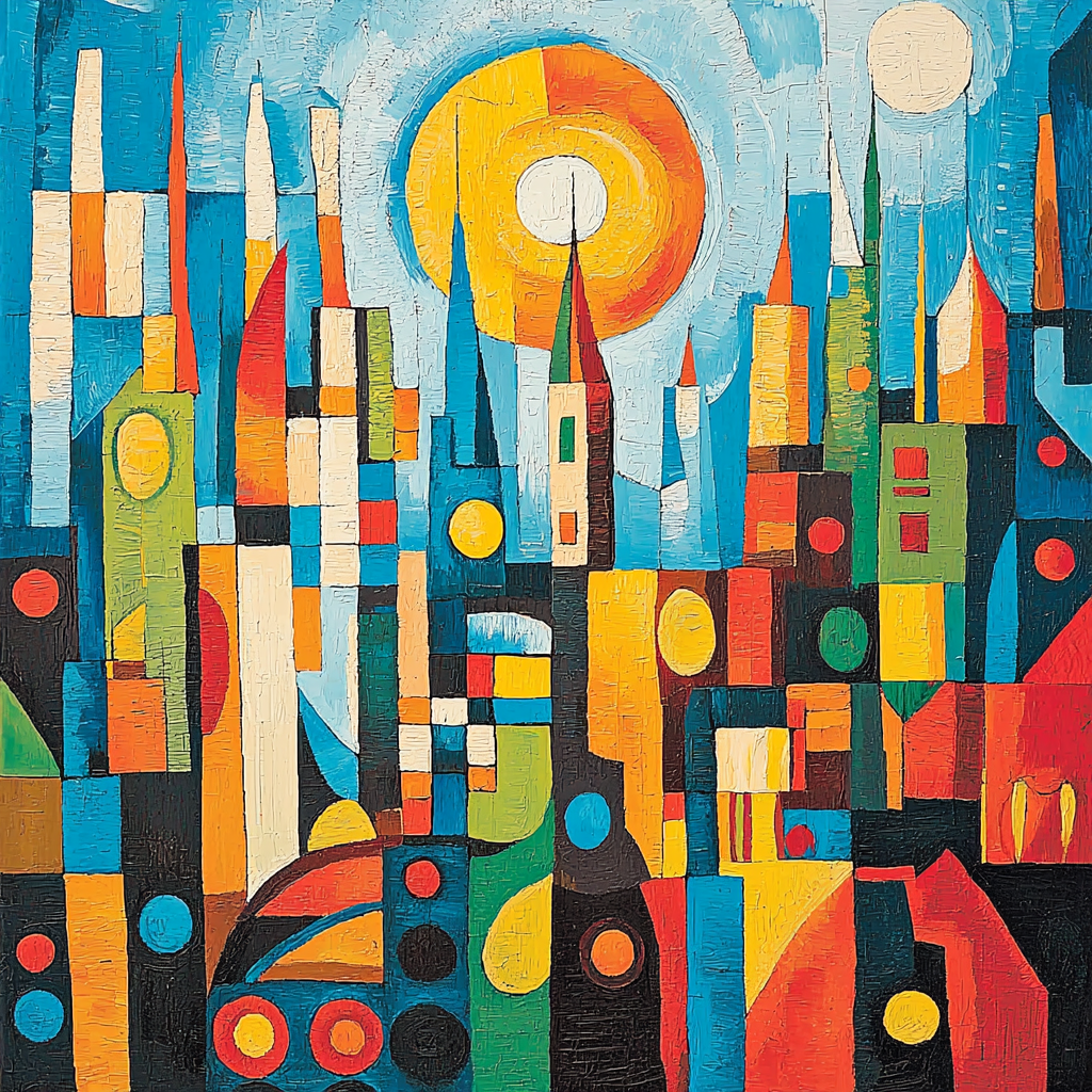 Wassily Kandinsky Inspired Modern Metropolis Painting Number Kit