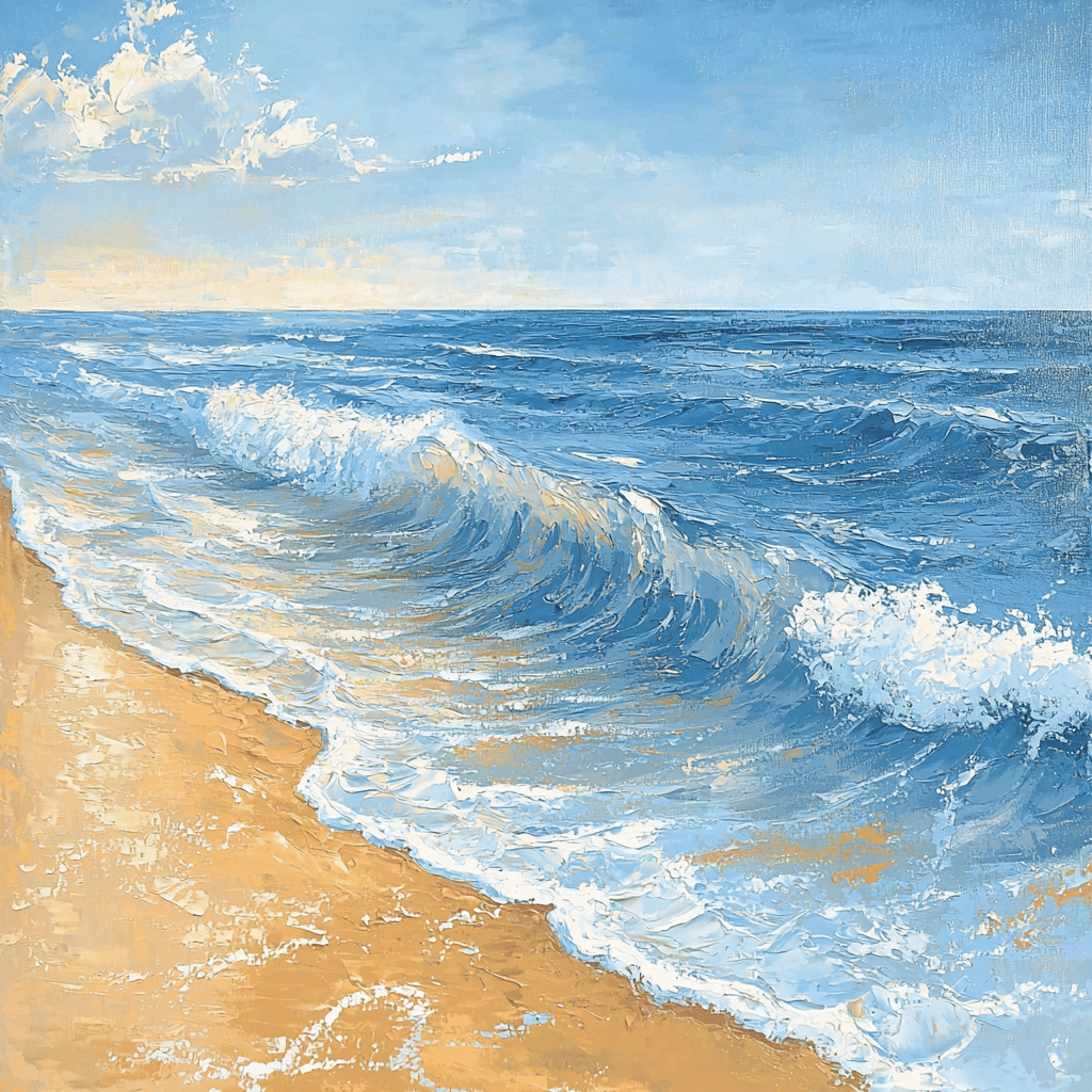 Katsushika Hokusai Inspired Gentle Ocean Waves Paint By Numbers