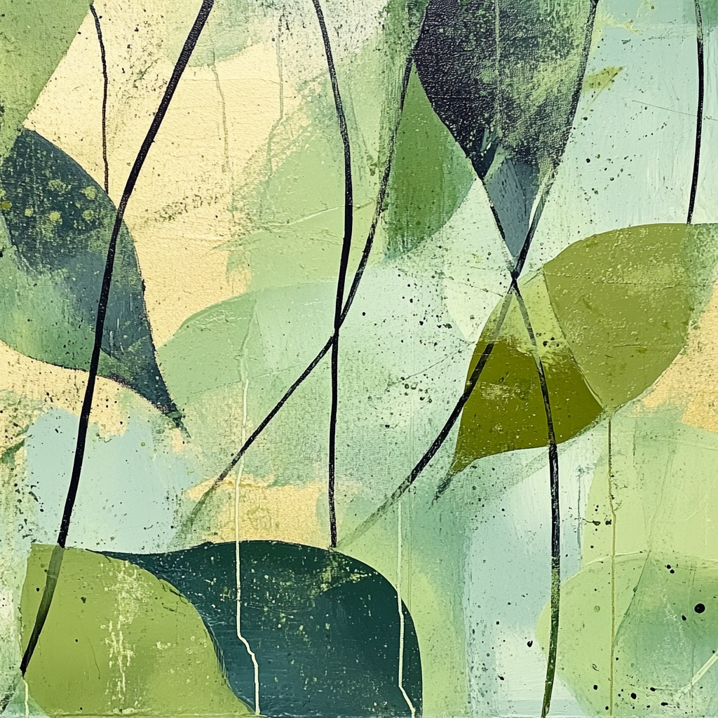 Jackson Pollock Inspired Verdant Vibration paint by number