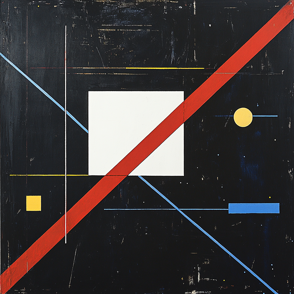 Kazimir Malevich Inspired Celestial Orthogonal Harmony paint by number