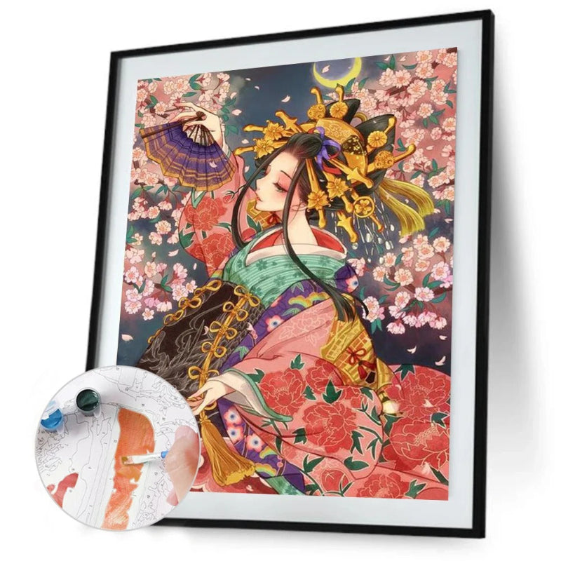 Geisha Numbers Graph Elegant Geisha Paint By Numbers DIY Art Kit – Artistry Rack