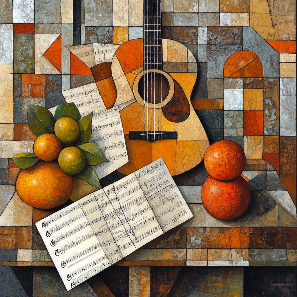 Pablo Picasso Inspired Still Life With Guitar Number painting