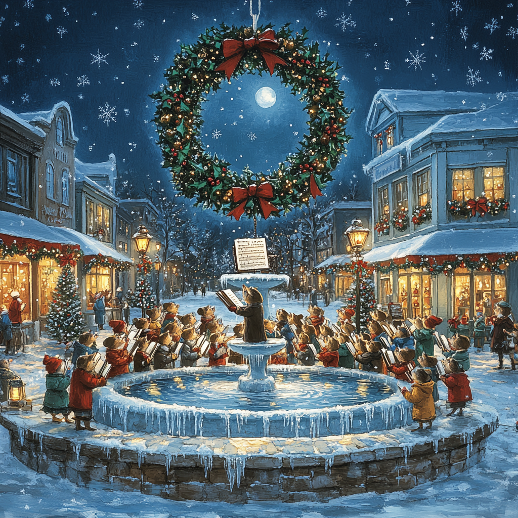 Starlit Carol By The Frozen Fountain Painting by numbers kit