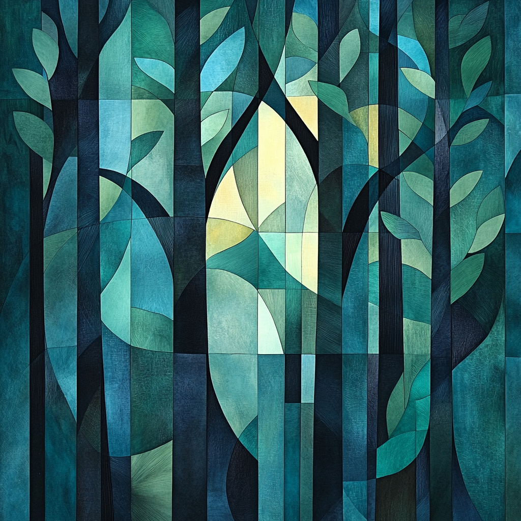 Pablo Picasso Inspired Geometric Forest Abstraction DIY paint by numbers