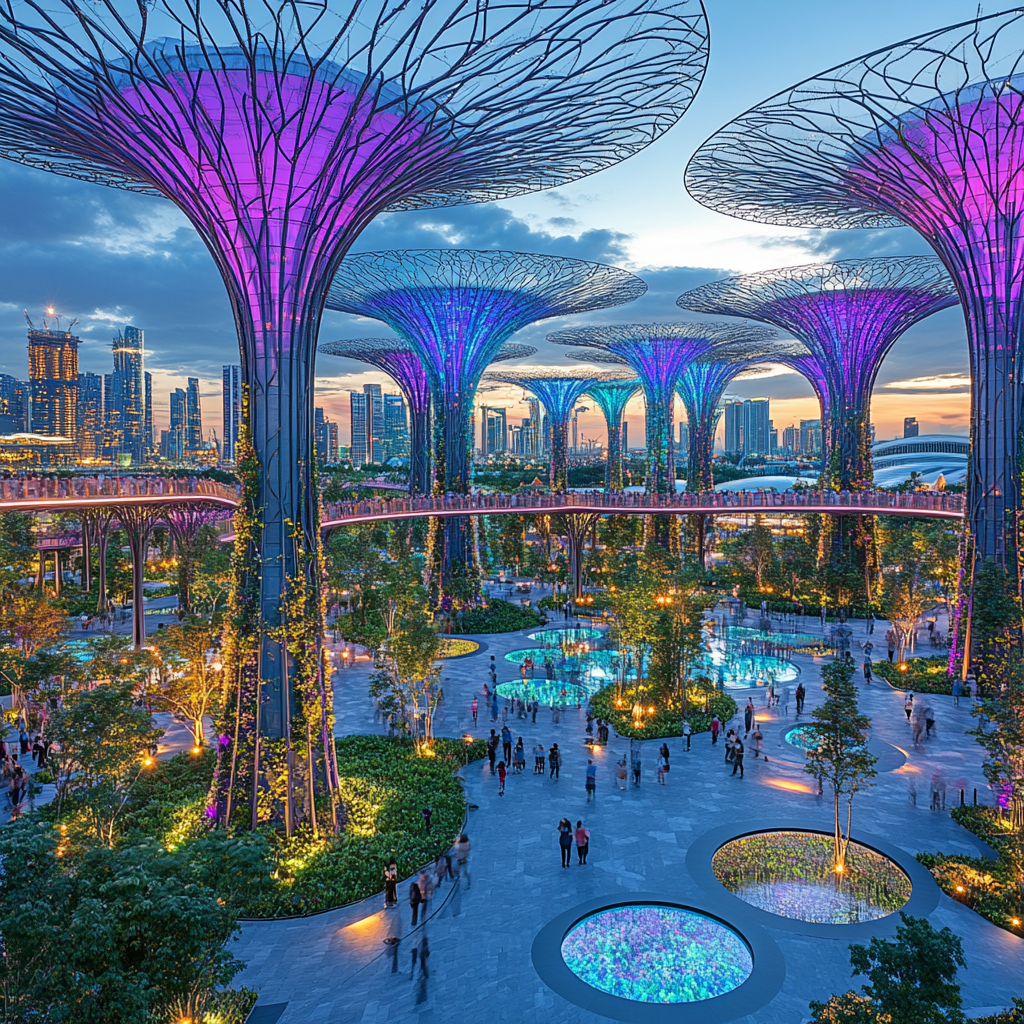 Urban Jungle Of Singapores Gardens By The Bay DIY paint by numbers