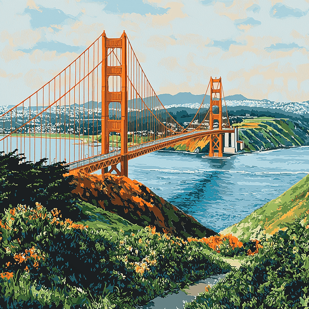 The Golden Gate Bridge Painting Number Kit