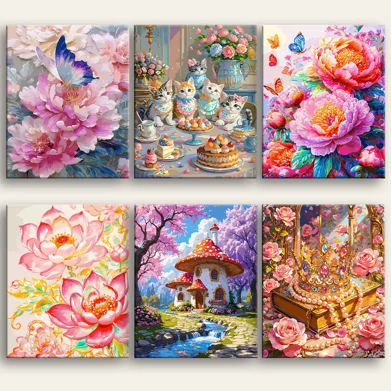 Floral Butterfly Design DIY Paint By Number Painting Kit 