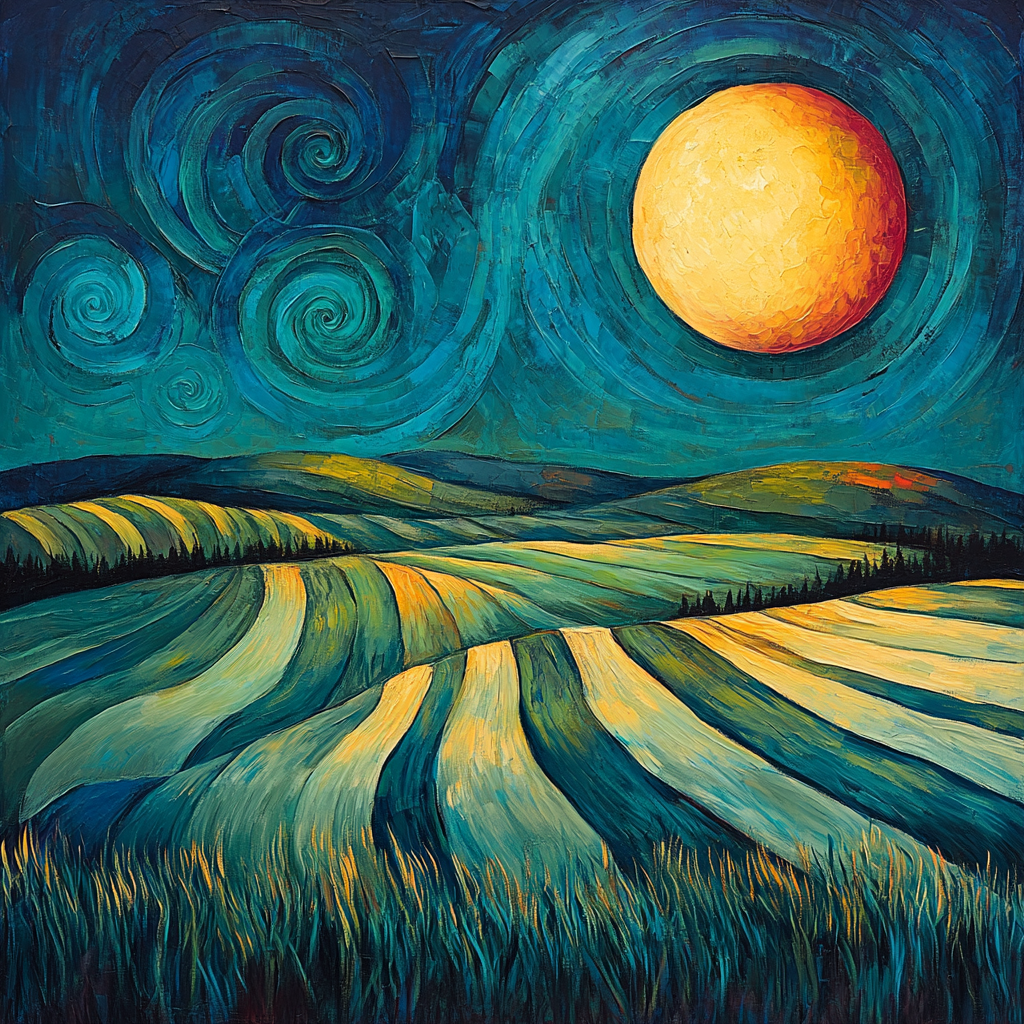 Edvard Munch Inspired Radiant Midnight Field Paint by numbers art