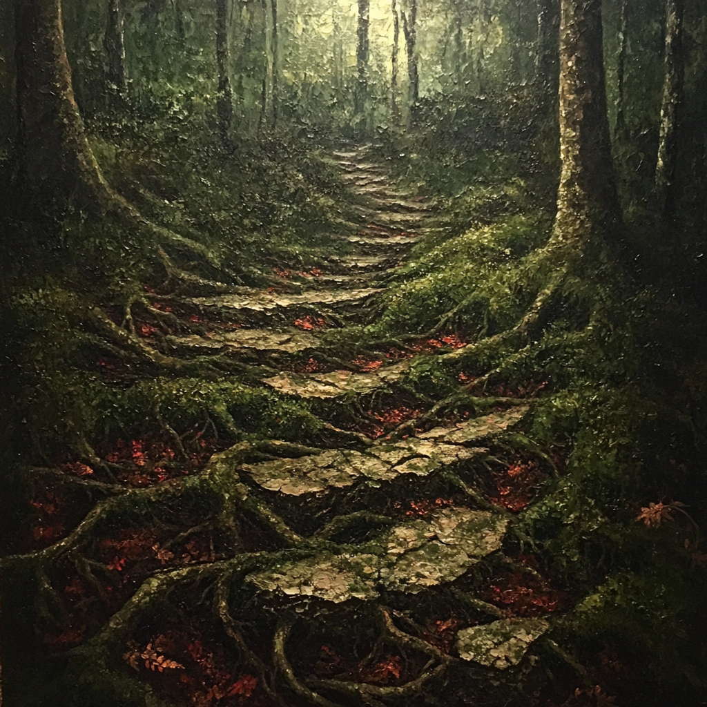 Arthur Lismer Inspired Twisted Root Tangle paint by numbers