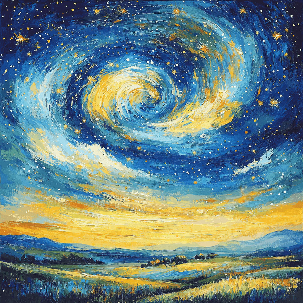 Vincent Van Gogh Inspired Under The Starry Sky Paint By Color