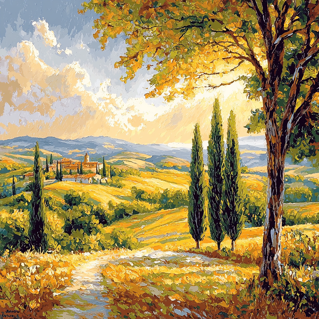 Annibale Carracci Inspired Charming Tuscan Landscape Painting By Numbers Kit