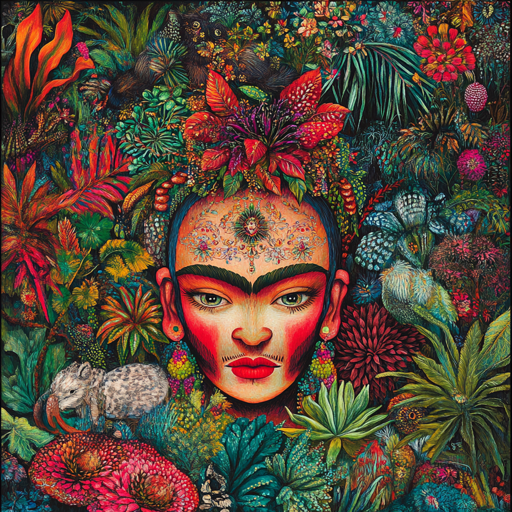 Frida Kahlo Inspired Vibrant Mythological Garden DIY paint by numbers