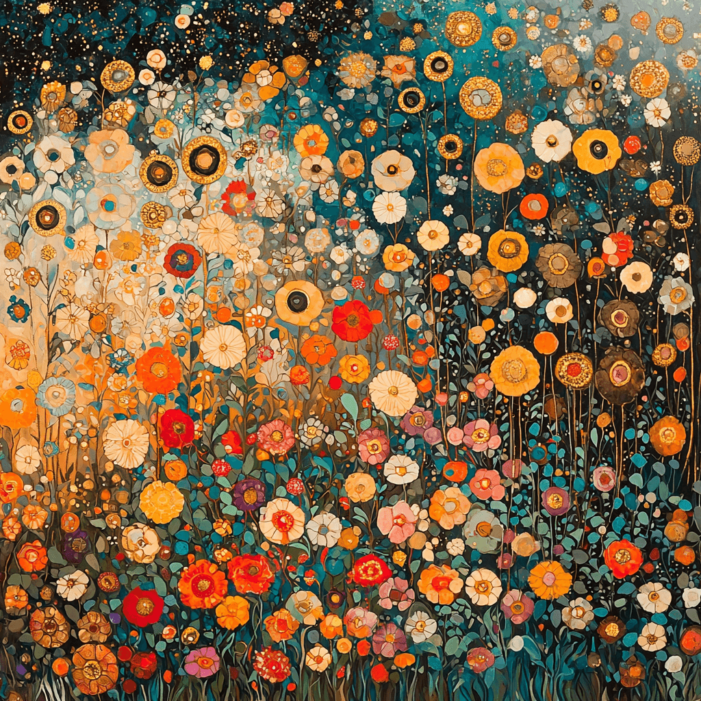 Gustav Klimt Inspired Ethereal Garden Harmony Painting Number Kit