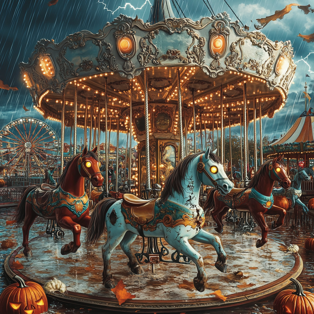 Sinister Carousel Of Haunted Toys DIY paint by numbers