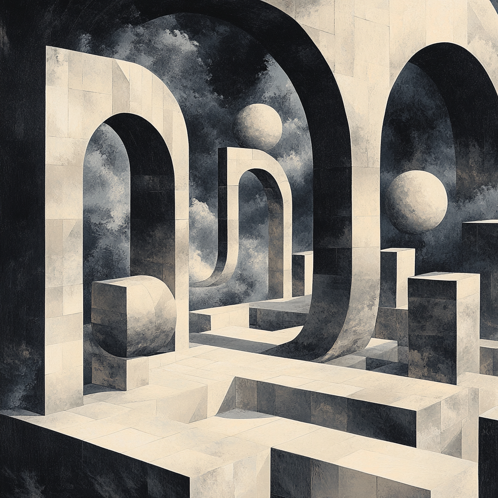 Escher Style Surreal Geometry Paint by numbers art