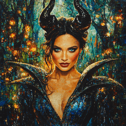 Angelina Jolie: The Guardian Of Justice As Maleficent Number Painting