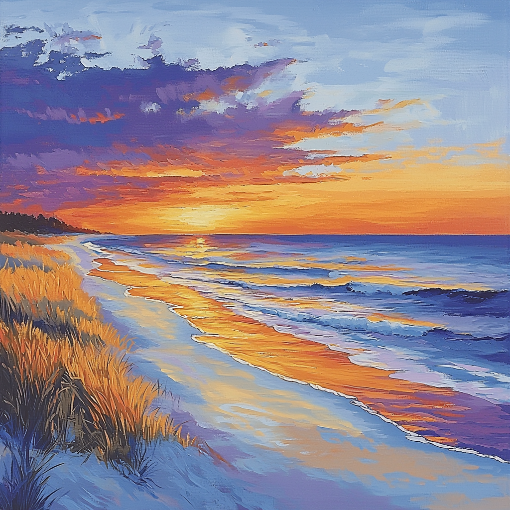 Hopper Inspired Serene Sunset Beach DIY Paint By Numbers