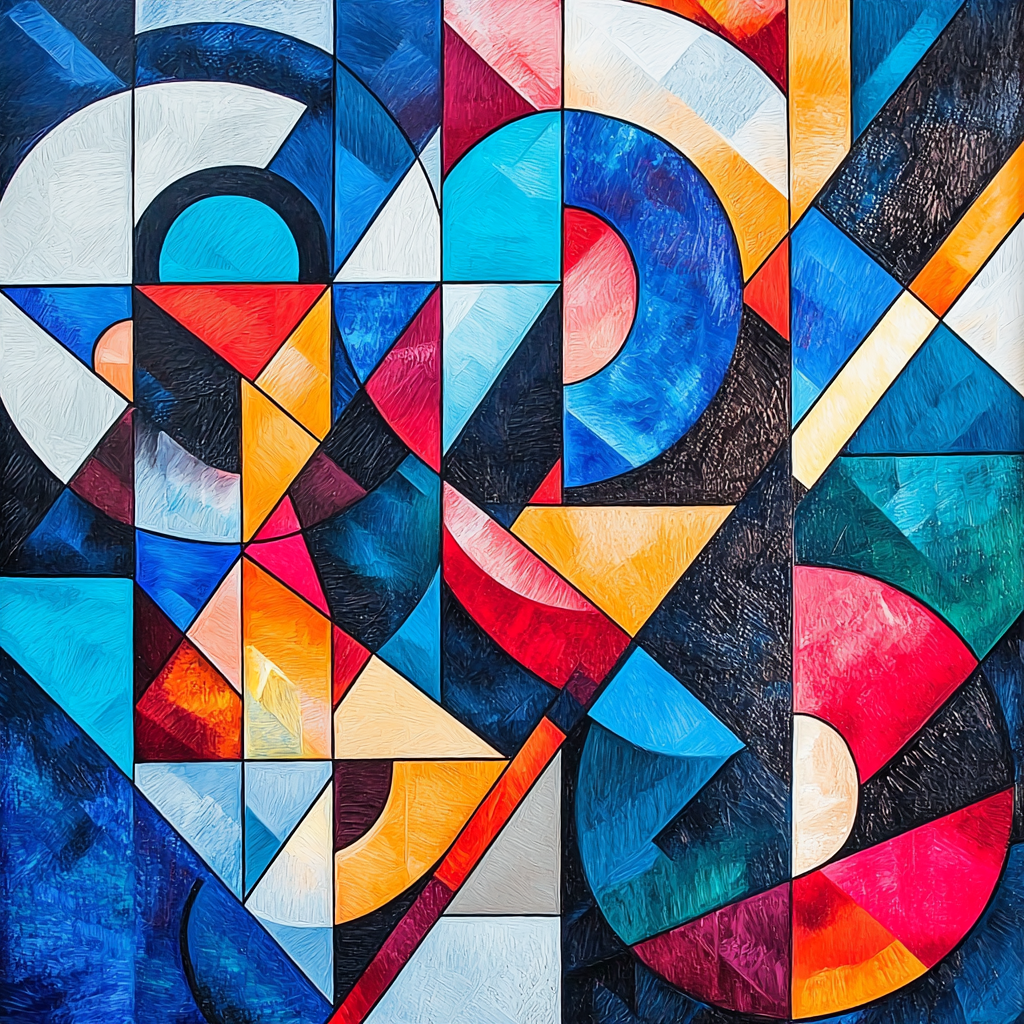 Kazimir Malevich Inspired Chromatic Illusion Number Painting