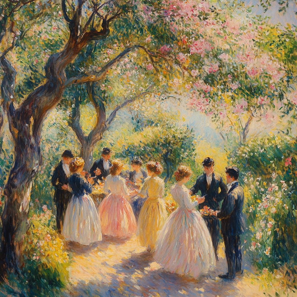 Pierre-Auguste Renoir Inspired Summer Garden Party Numbered painting kits