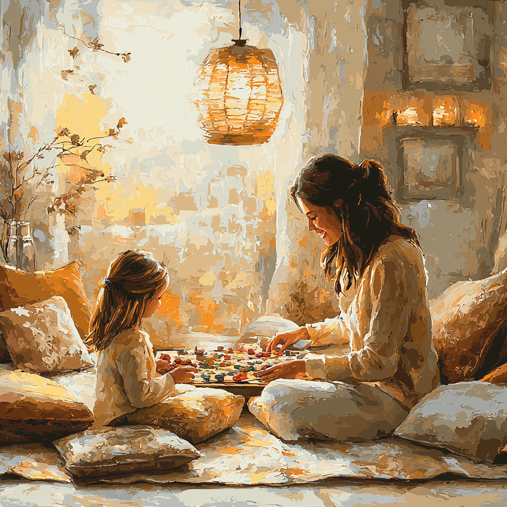 A Cozy Day Indoors Number Painting