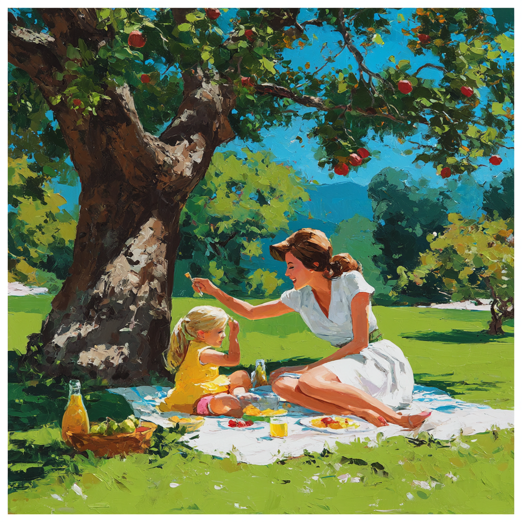 Picnic Under The Trees Number Painting