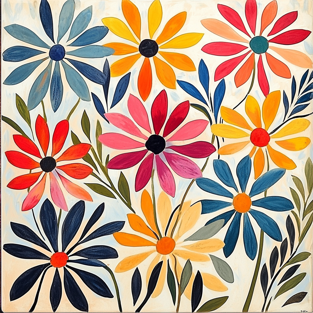 Henri Matisse Inspired Charming Petals Of Joy Number Painting