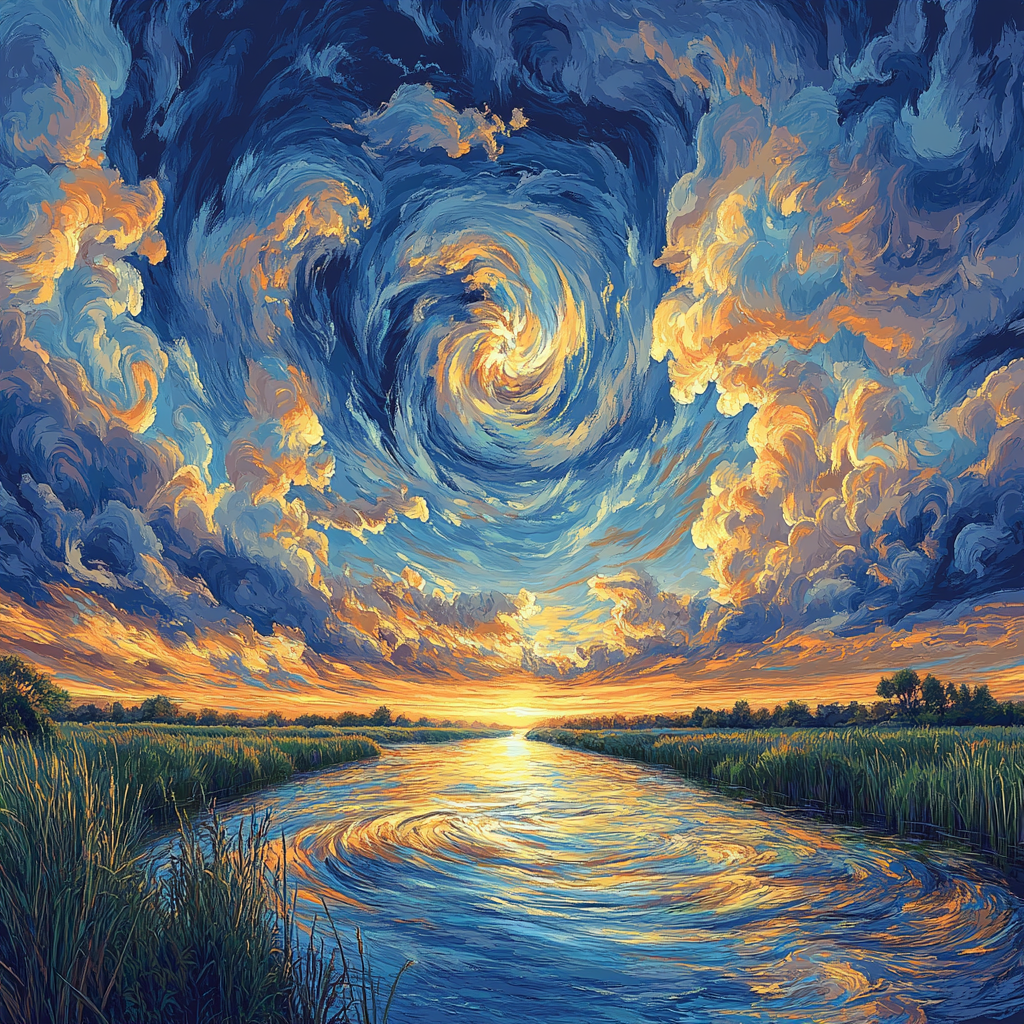 Rembrandt Inspired Twilight Over Serene River Numbered painting kits