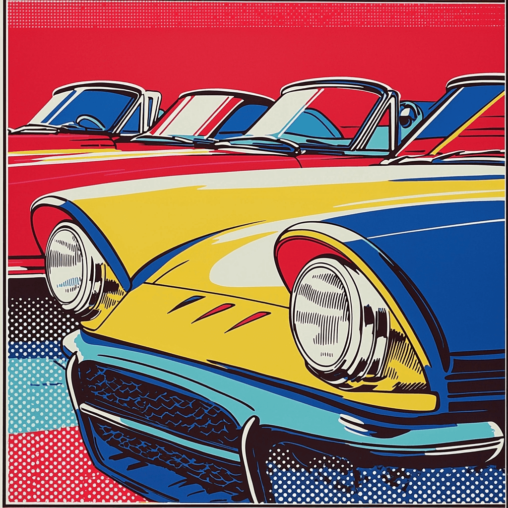 Lichtenstein Inspired Retro Vehicles Paint By Color