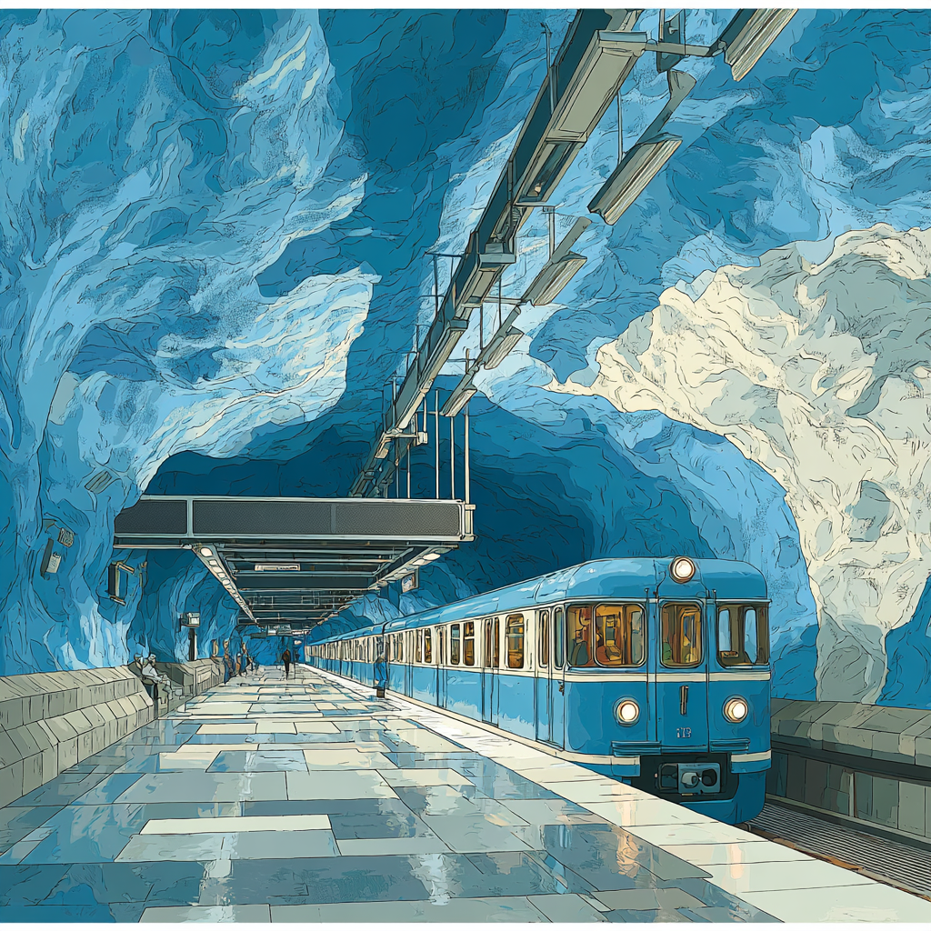 Stockholm Metro Art Station Sweden Painting by numbers kit