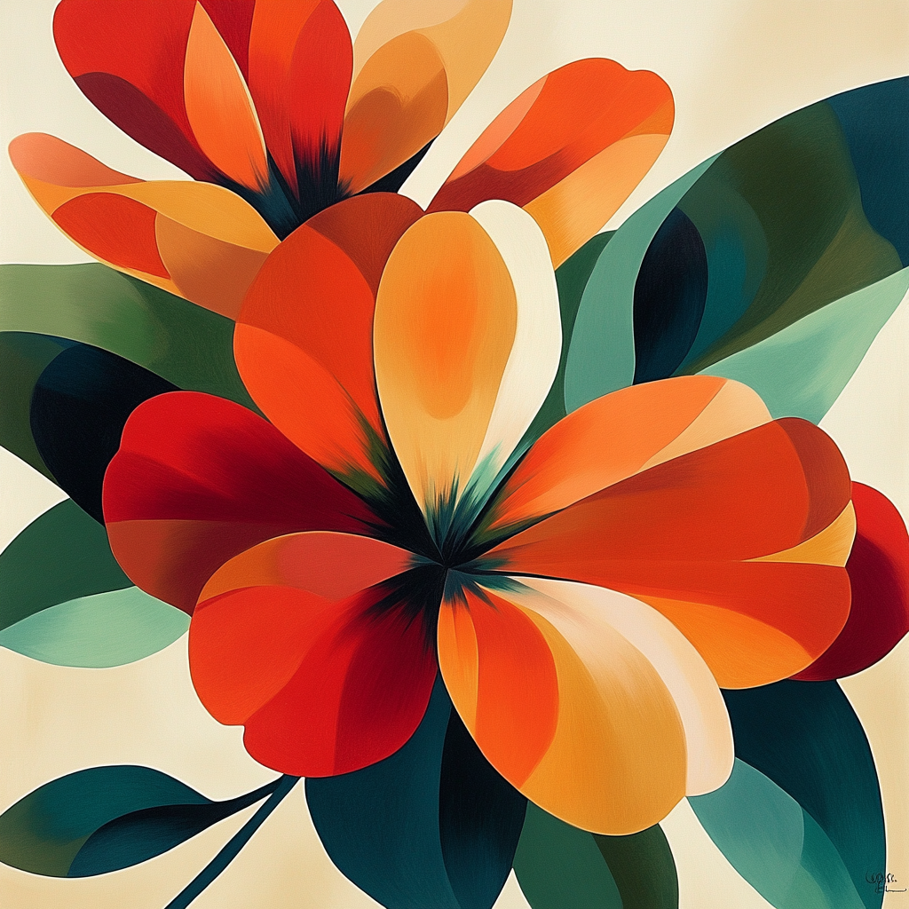 Georgia OKeeffe Inspired Desert Flowers Numbered painting kits