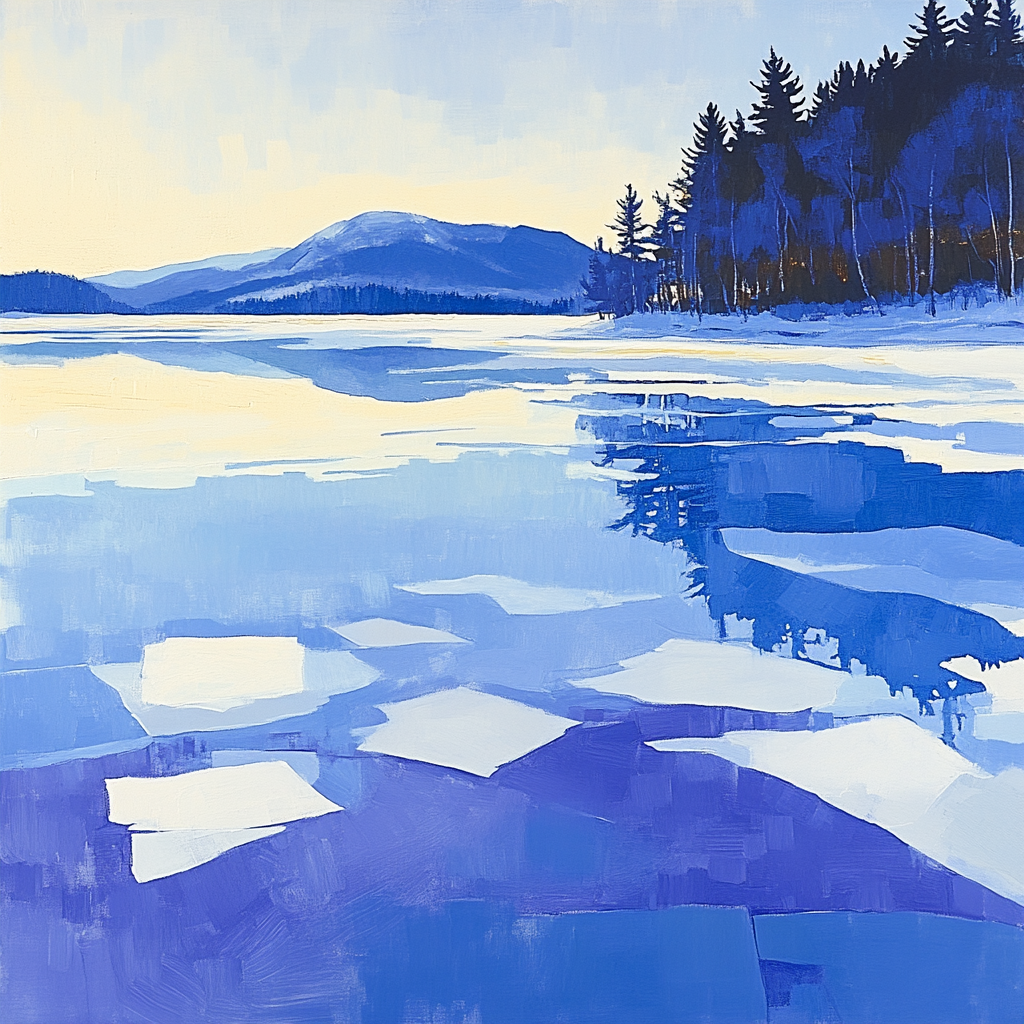 Lawren Harris Inspired Arctic Mirror Lake painting number kit