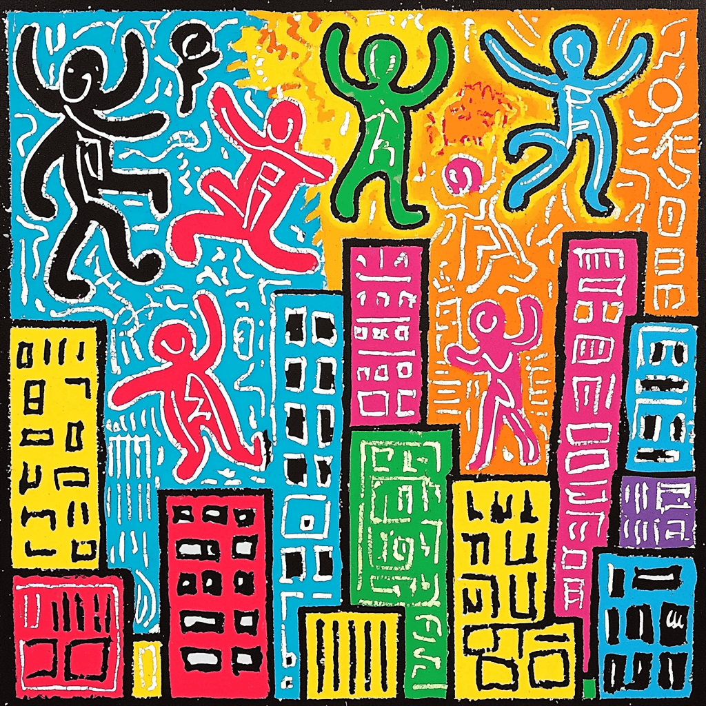 Keith Haring Inspired Kaleidoscope Of Whimsy Paint By Color