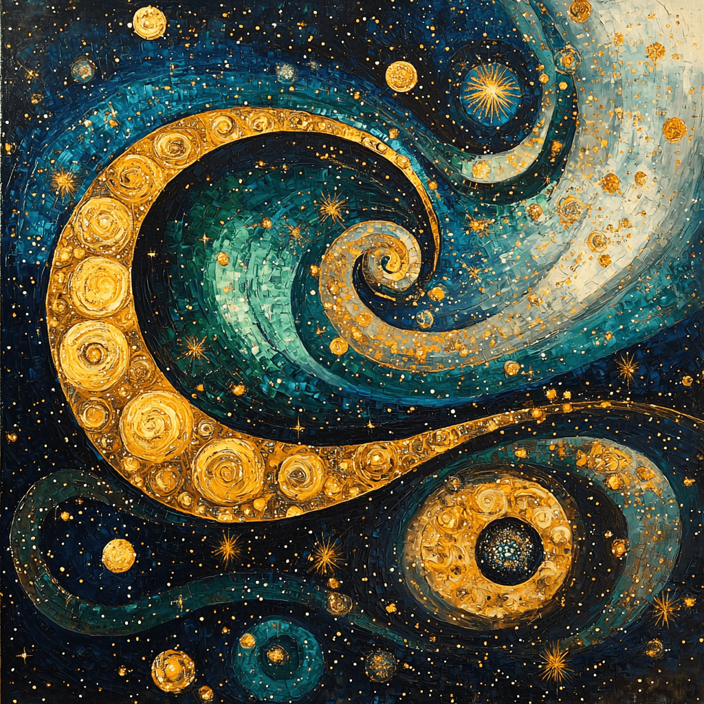 Gustav Klimt Inspired Whispers Of The Cosmic Tapestry Paint By Numbers Kits