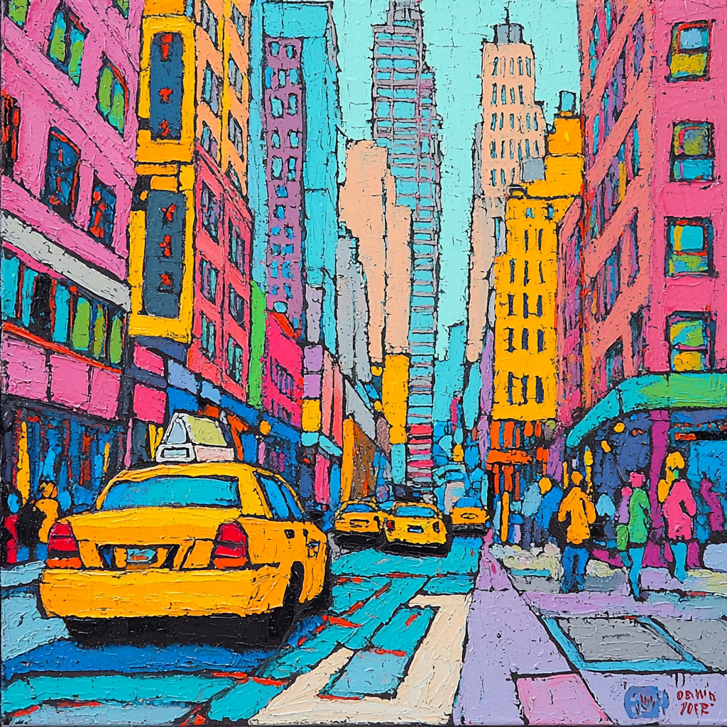Keith Haring Inspired Eclectic City Vibes Number Painting