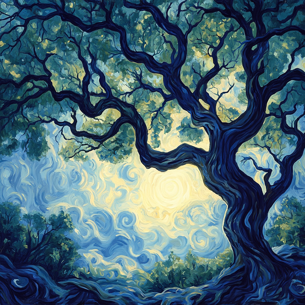 Edvard Munch Inspired Enchanted Forest Whispers Number painting