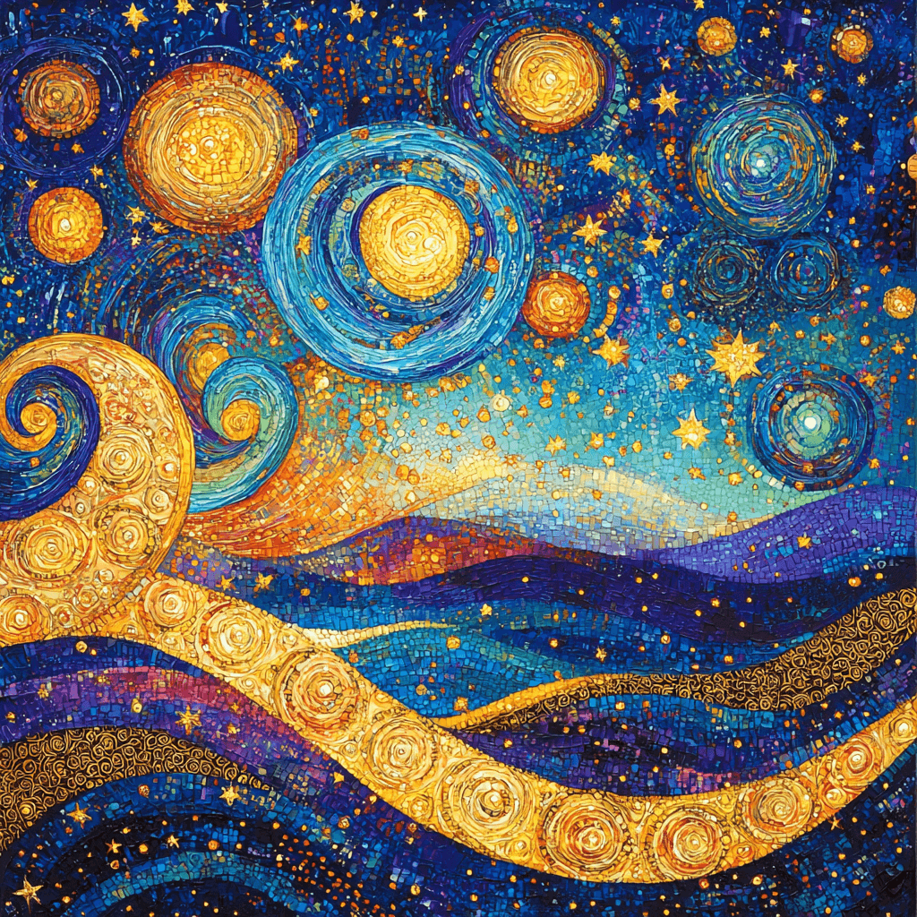 Gustav Klimt Inspired Celestial Tapestry Paint By Color
