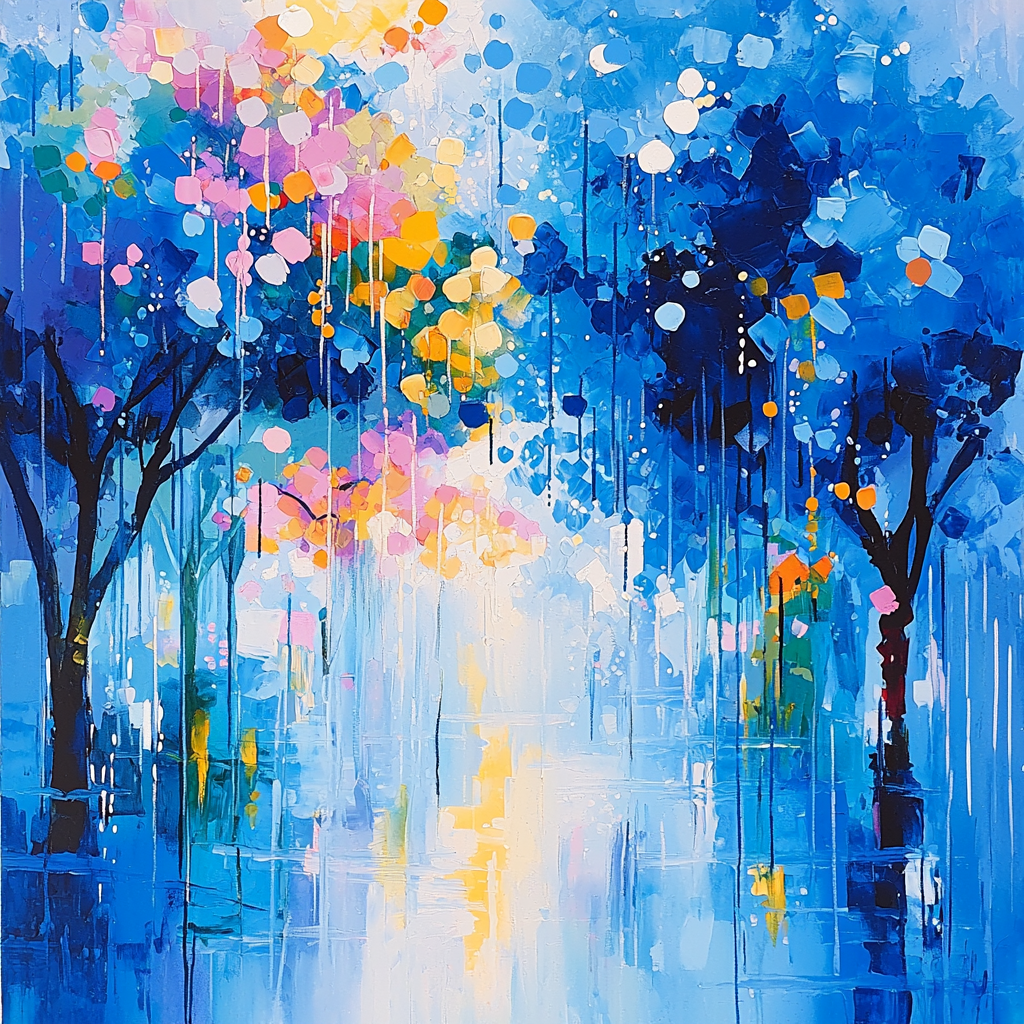 Merry Making In The Rain Numbered Painting Kits