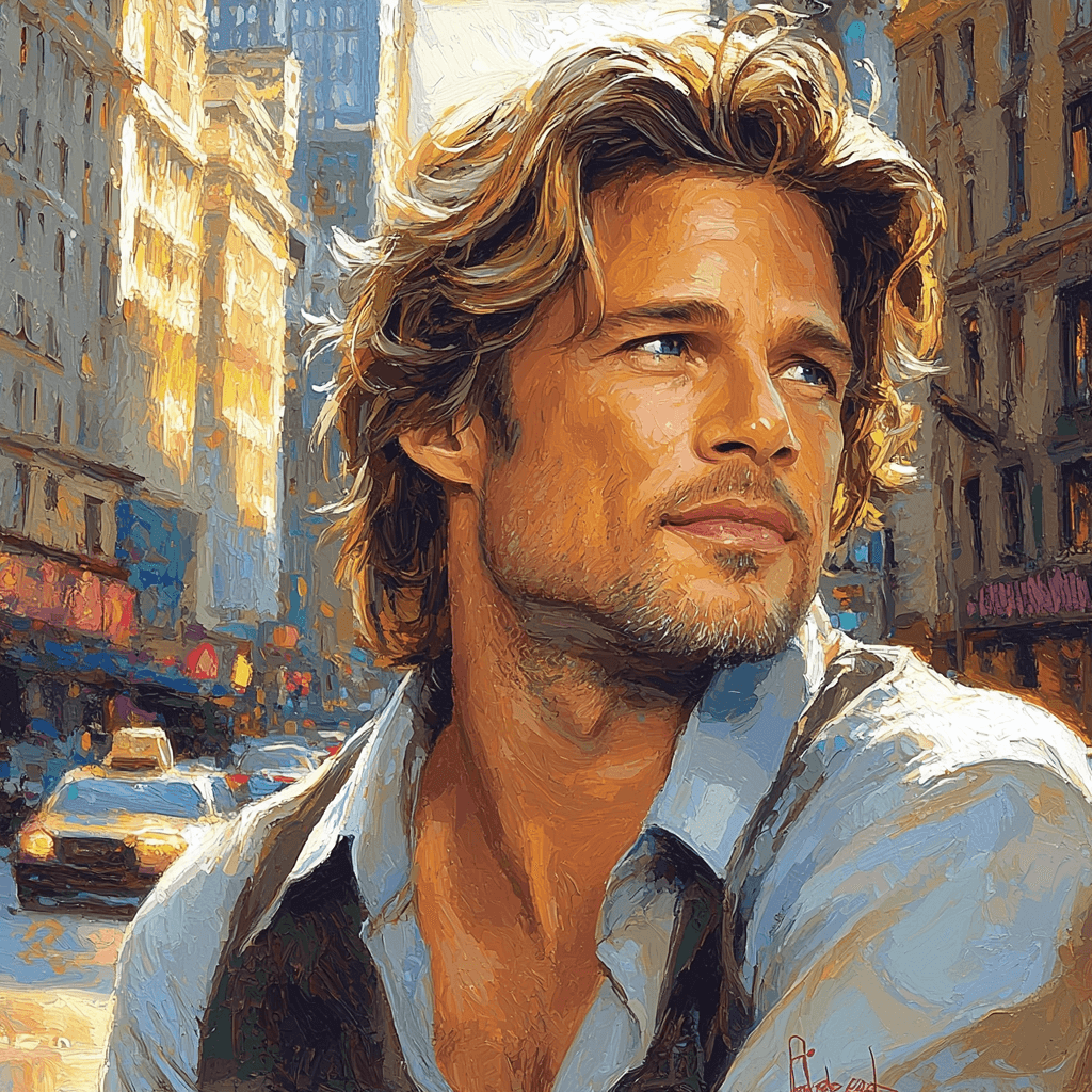 Brad Pitt: The Charismatic Voyager Of Cinema Paint By Number