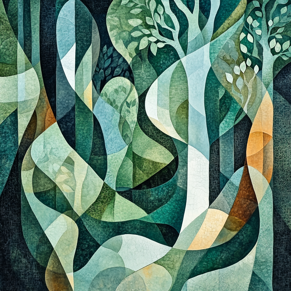 Max Ernst Inspired Abstract Forest Reverie painting number kit