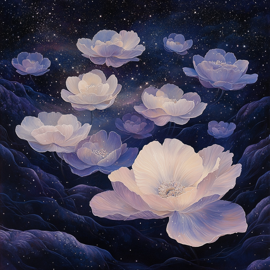 Leonardo Da Vinci Inspired Celestial Blossoms paint by color